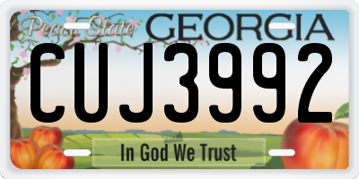 GA license plate CUJ3992