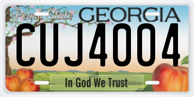 GA license plate CUJ4004