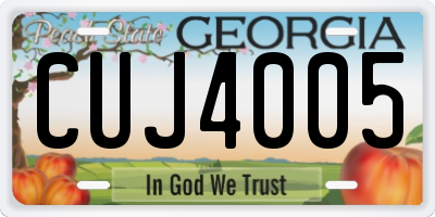 GA license plate CUJ4005