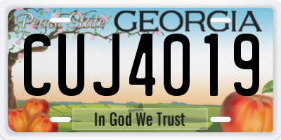 GA license plate CUJ4019