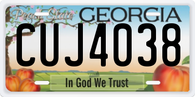 GA license plate CUJ4038