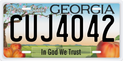 GA license plate CUJ4042