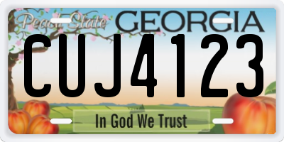 GA license plate CUJ4123