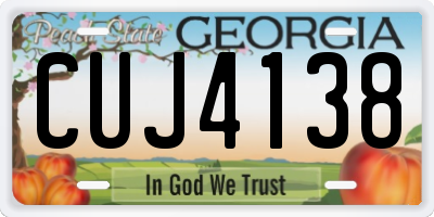 GA license plate CUJ4138
