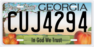 GA license plate CUJ4294