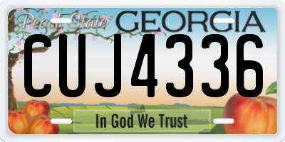 GA license plate CUJ4336