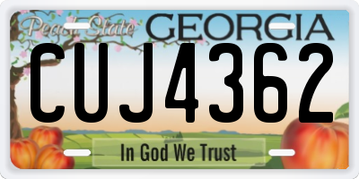 GA license plate CUJ4362