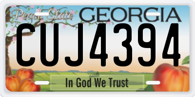 GA license plate CUJ4394