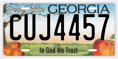 GA license plate CUJ4457