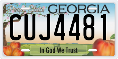 GA license plate CUJ4481