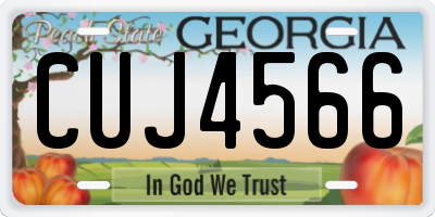 GA license plate CUJ4566