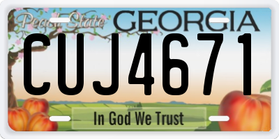 GA license plate CUJ4671
