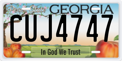 GA license plate CUJ4747