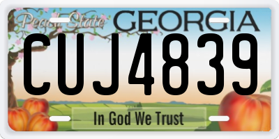 GA license plate CUJ4839