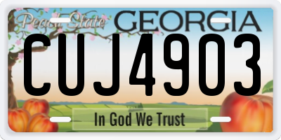 GA license plate CUJ4903