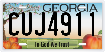 GA license plate CUJ4911