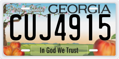 GA license plate CUJ4915