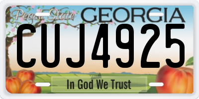 GA license plate CUJ4925