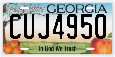 GA license plate CUJ4950