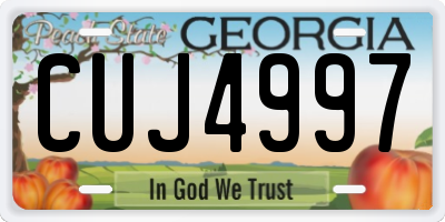 GA license plate CUJ4997
