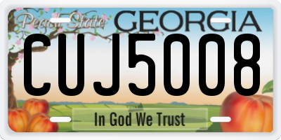 GA license plate CUJ5008