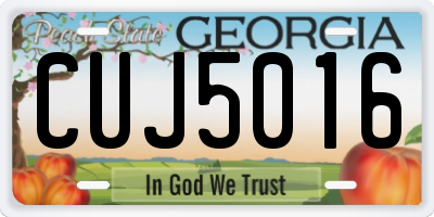 GA license plate CUJ5016