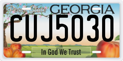 GA license plate CUJ5030
