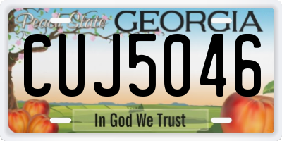 GA license plate CUJ5046