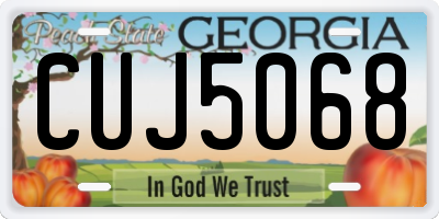 GA license plate CUJ5068