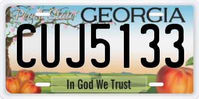 GA license plate CUJ5133