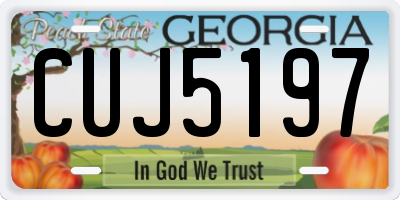 GA license plate CUJ5197