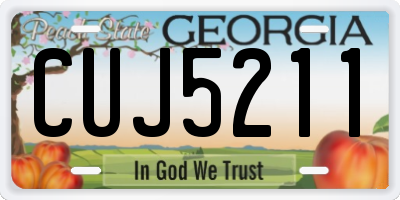 GA license plate CUJ5211