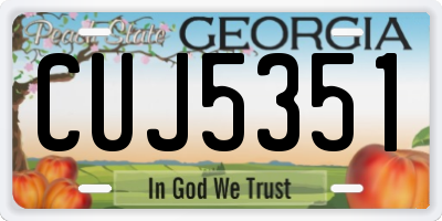 GA license plate CUJ5351