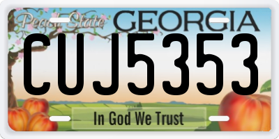 GA license plate CUJ5353