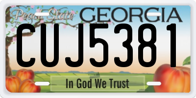 GA license plate CUJ5381