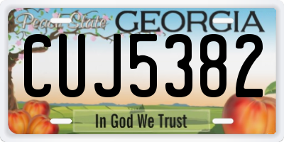 GA license plate CUJ5382