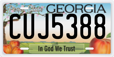 GA license plate CUJ5388
