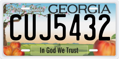GA license plate CUJ5432