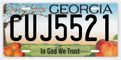 GA license plate CUJ5521