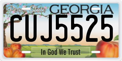 GA license plate CUJ5525