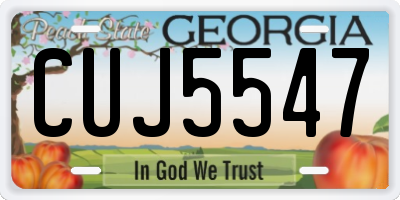 GA license plate CUJ5547