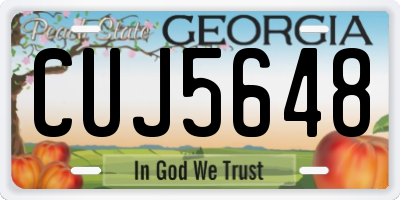 GA license plate CUJ5648