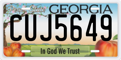 GA license plate CUJ5649