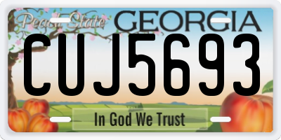 GA license plate CUJ5693