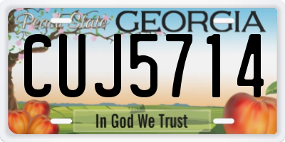 GA license plate CUJ5714