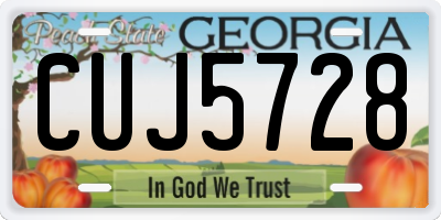 GA license plate CUJ5728