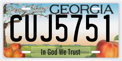 GA license plate CUJ5751