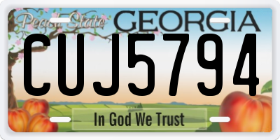 GA license plate CUJ5794