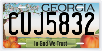 GA license plate CUJ5832