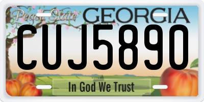 GA license plate CUJ5890